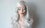 Load image into Gallery viewer, 26&quot; Bright Gray Long Curly Hair Long Side Bangs Wig
