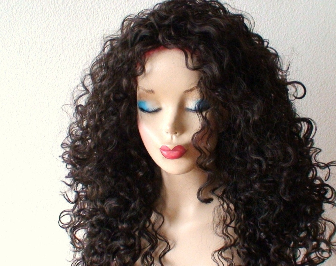 24" Brown Long Curly Hair Wig. Cosplay wig. Custom wig.