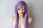 Load image into Gallery viewer, 28&quot; Lavender Long Straight hair side bangs wig. Emo wig. Scene wig.
