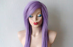 Load image into Gallery viewer, 28&quot; Lavender Long Straight hair side bangs wig. Emo wig. Scene wig.
