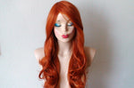 Load image into Gallery viewer, 26&quot; Ginger Orange Long Curly Hair Long Side Bangs Wig
