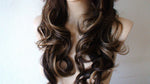 Load image into Gallery viewer, 26&quot; Brown / Auburn / Carmel /Ash Blonde Long Curly Hair  Side Bangs Wig
