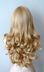 Load image into Gallery viewer, 26&quot; Golden Blonde Long Curly Hair Long Side Bangs Wig
