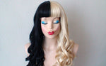 Load image into Gallery viewer, 30&#39; Black Blonde Side by Side Long Curly Hairstyle Wig with Bangs
