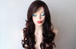 Load image into Gallery viewer, 26&quot; Chocolate Brown Auburn Ombre Curly Hair with Long Side Bangs Wig
