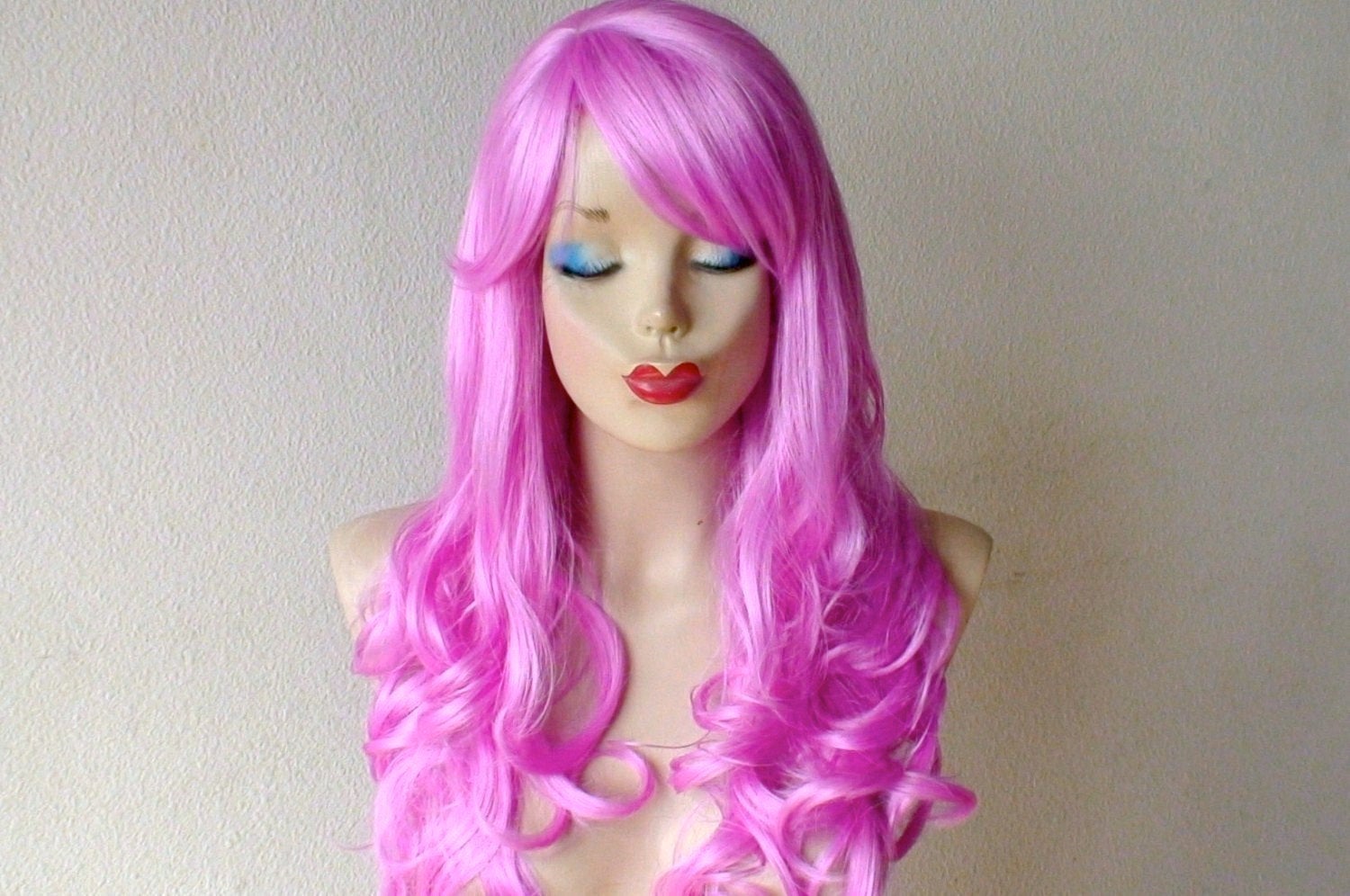 24" Lilac Long Curly  Hair Wig.