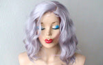 Load image into Gallery viewer, 16&quot; Pastel Lavender Gray Short Wavy Hairstyle Wig
