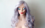 Load image into Gallery viewer, 26&quot; Pastel Gray Long Curly Hair Long Side Bangs Wig
