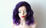 Load image into Gallery viewer, 16&quot; Purple Ombre Beach Wave Hairstyle Wig.
