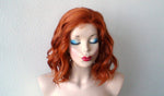 Load image into Gallery viewer, 16&quot; Lace Front Ginger Orange Short Wavy Hairstyle Wig
