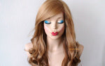 Load image into Gallery viewer, 26&quot; Golden Blonde /Strawberry Blonde Ombre Long Curly Hair Long Side Bangs Wig
