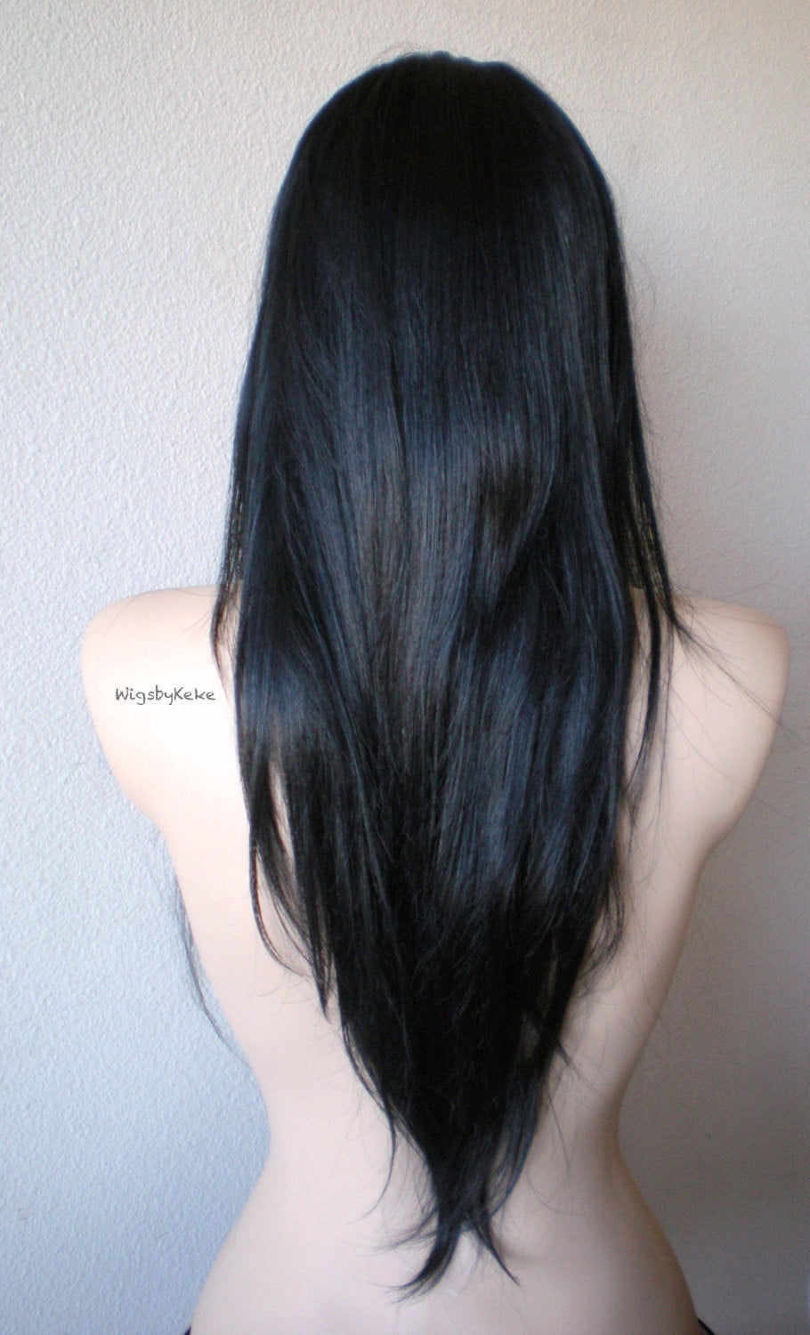 28 Black Long Straight Layered Hair Long Side Bangs Wig – KekeWigs