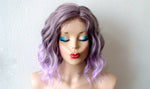 Load image into Gallery viewer, 16&quot; Pastel Lavender Ombre Short Wavy Hairstyle Wig
