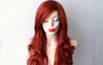 Load image into Gallery viewer, 26&quot; Copper Red Long Curly Hair Long Side Bangs Wig
