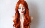 Load image into Gallery viewer, 26&quot; Ginger Orange Long Curly Hair Long Side Bangs Wig
